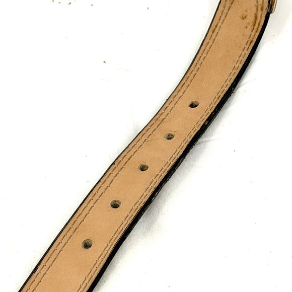Vintage 90s Gotcha Covered Grey Brushed Genuine Leather Western Tipped Belt main image 4